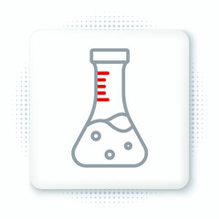 Line Test tube and flask chemical laboratory test icon isolated on white background. Laboratory glassware sign. Colorful outline concept. Vector