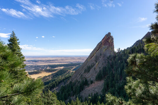 View from the flatirons in Boulder, Colorado