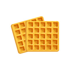 Belgian waffle, isolated on white background, vector illustration