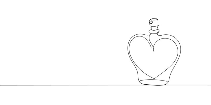 heart-shaped perfume bottle single line drawing clip art preview