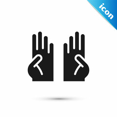 Grey Rubber gloves icon isolated on white background. Latex hand protection sign. Housework cleaning equipment symbol. Vector