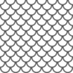 Seamless geometric pattern with fish scale motif. © troyka