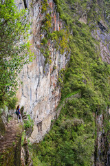The Inca Bridge near Machu Picchu in Peru