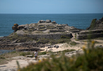 Antique ruins in Porto do Son in Galicia