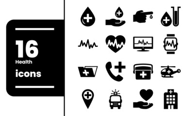 Health and Hospital Related Icon Set