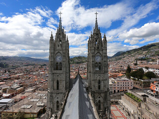 Panoramic view from the Basilica of the National Vow (Basílica del Voto Nacional) in the historic...