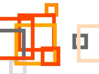 Abstract grey orange squares with white background