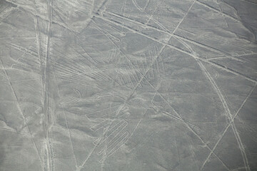 Aerial view of Nazca Lines geoglyphs in Peru