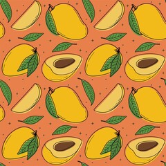 Painted seamless mango background,abstract pattern