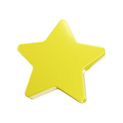 Gold star icon. Classic sign in a flat style isolated on white background. Glossy yellow 3D trophy star icon