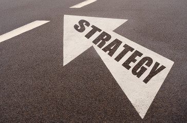 Markings and an arrow with the inscription - STRATEGY