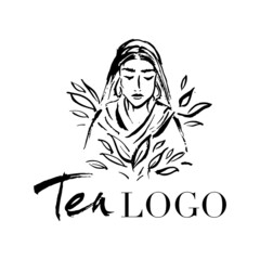 The girl collects tea leaves.