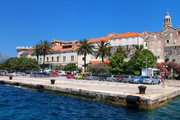 Fototapeta premium Pier of Korcula old town, Croatia