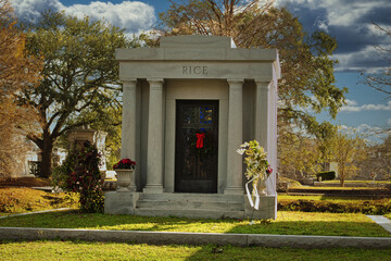 The mausoleum of aurthor, Anne Rice in Metairie Cemetery, New Orleans