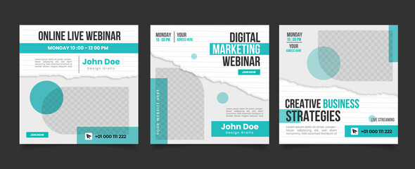 Digital business marketing live streaming social media post template