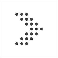 Arrow icon on a white background. Modern right arrow.