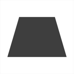 trapezoid icon on white background. The geometric figure of a trapezoid