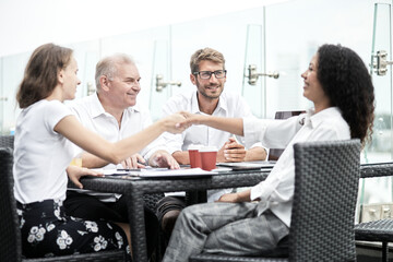 Business handshake. Business handshake and business people concept.