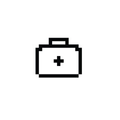 pixel ambulanse icon medicine case  sign vector cartoon