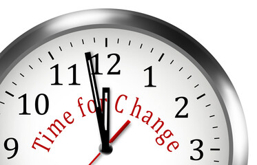 Time for Change NOW clock illustration  motivation background