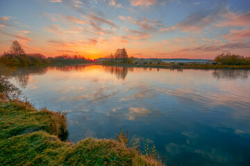 sunrise over the river