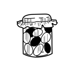 Decorative jar in vector on an isolated background. Bank in doodle style.