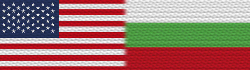 Bulgaria and United States Of America Fabric Texture Flag – 3D Illustration