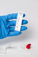 antigen test kit covid-19 diagnostic with nasal swabs, tube and detection device