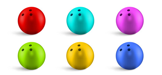 Colorful bowling ball set. Vector illustration EPS 10