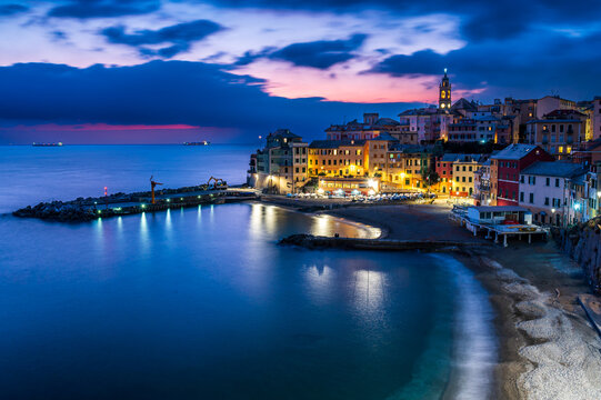 Night view of Bogliasco