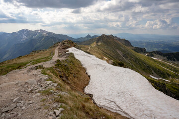 View from the ridge trail to the Western Tatras.