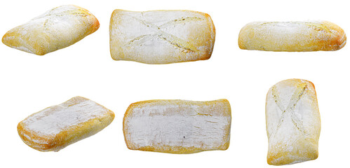 Bread different angles on white background high quality details