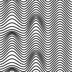 Minimal horizontal motion waves texture.
Seamless optical curves vector pattern.