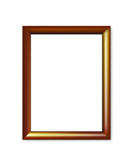 Wall frame for painting. Art exhibition picture. Gold or wooden blank template photo frame vector illustration. Empty picture decoration.