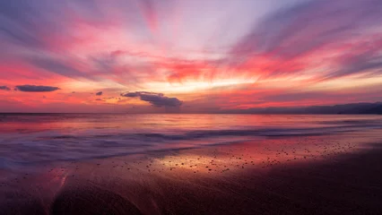 Foto op Plexiglas Landschap Golf Oceaan Zonsondergang Hoge resolutie 16:9-verhouding © mexitographer