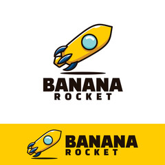 banana rocket cute art illustration