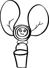 Vector isolated bee with honey bucket 