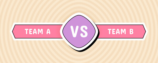 Versus battle colorful background in retro style. Vs battle headline. Competitions between contestants, fighters or teams. Vector illustration graphic design