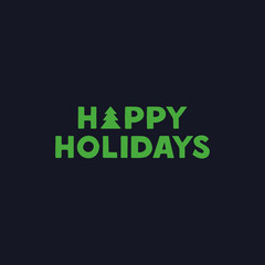 Happy Holidays lettering banner vector 