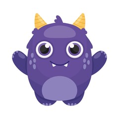 Cute vector monster character. Vector illustration.