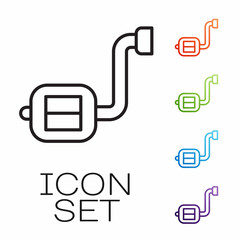 Black line Bicycle pedal icon isolated on white background. Set icons colorful. Vector