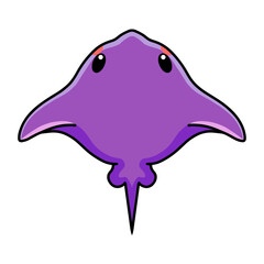 Cute little purple stingray cartoon