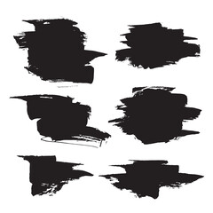 Grunge textures. Vector ink blots. Black brush stroke