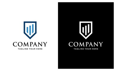 Financial Security Logo Design Inspirations. on a black and white background.