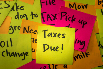 Taxes Due Reminder Note Placed Above Other Todo Memos