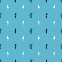 Set Bamboo and Pipette with oil on seamless pattern. Vector