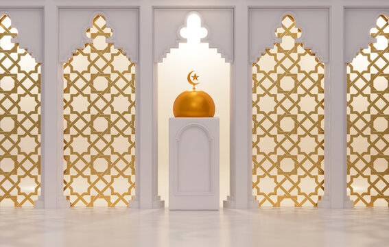 Islamic background with decorative ornament scene
