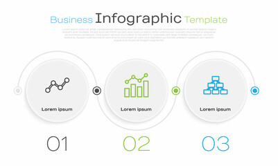 Set line Graph chart infographic, Financial growth and Hierarchy organogram. Business infographic template. Vector