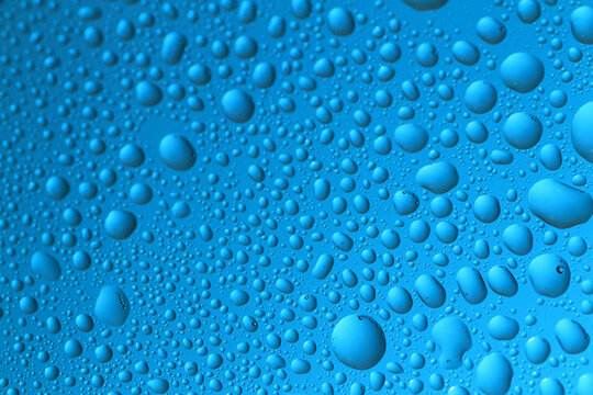 Water droplet is a small column of liquid bounded completely or almost completely by free surfaces.
