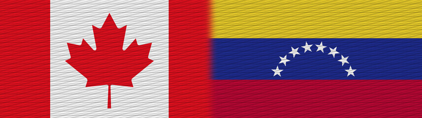 Venezuela and Canada Canadian Fabric Texture Flag – 3D Illustration